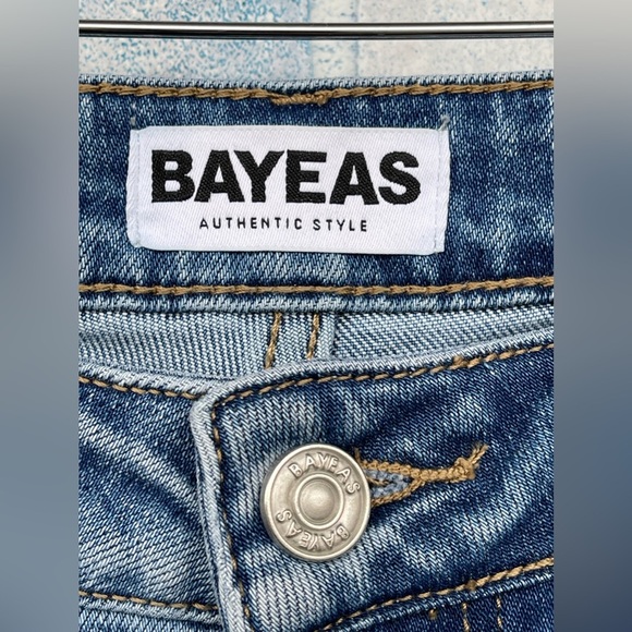 BAYEAS High -Rise Wide Leg Jeans with Frayed Hem size 28 - Picture 3 of 8
